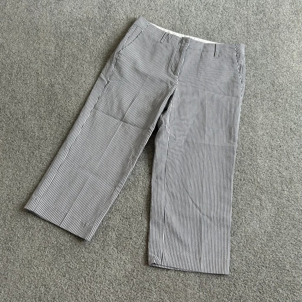 - Talbots 100% Cotton Coastal Grandma Stripes Chelsea Cropped Pants Sz 2P  Q1294
